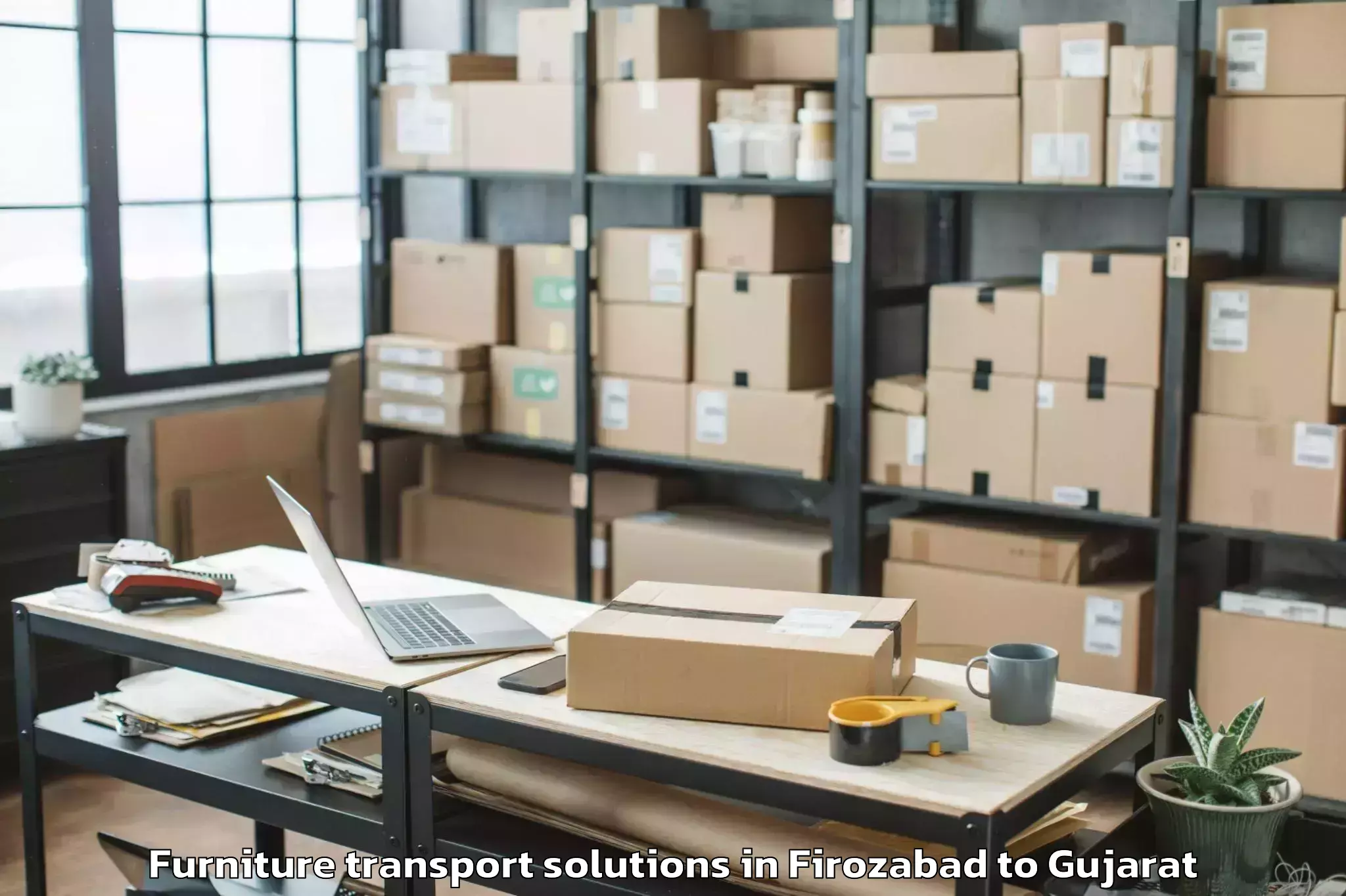 Hassle-Free Firozabad to Jamnagar Furniture Transport Solutions